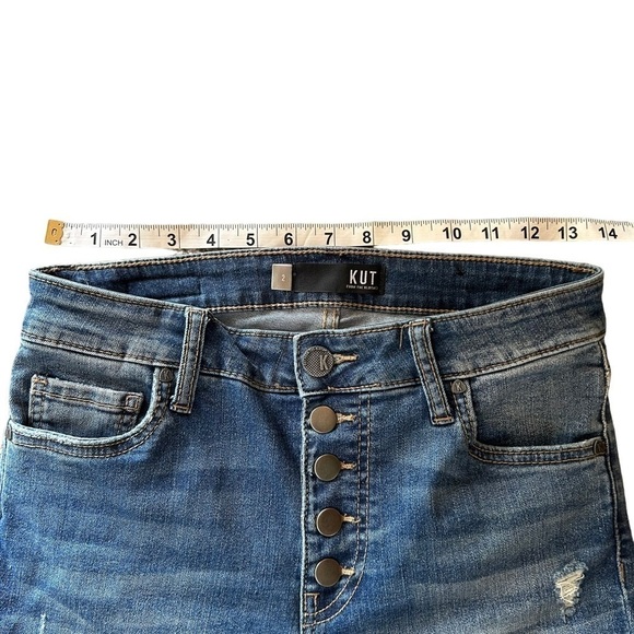 KUT From The Kloth Jeans Womens 2 Connie High Waist Ankle Distressed Casual - Picture 8 of 13